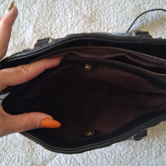 Coach Black Quilted Crossbody Bag with Gold Chain